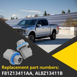 2PCS 2 Pin License Plate Light Socket Rear Tail Brake Lamp Plug for 2004-2021 Ford F150 F250 F350 Super Duty Fiesta Car License Plate Bulb Replace F81Z13411AA AL8Z13411B