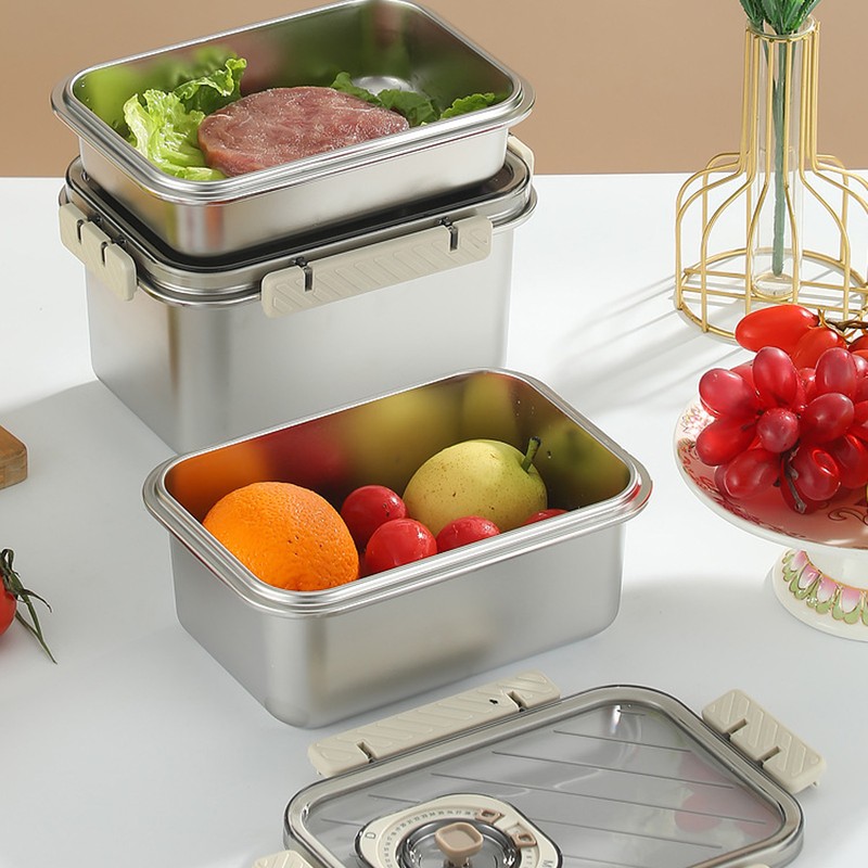 304 Stainless Steel Food Storage Container with Lid Leakproof Bento