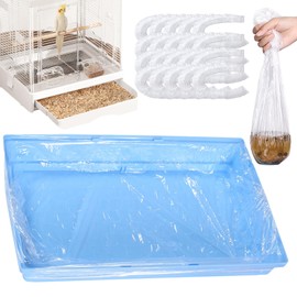 Uifrmely 10pcs Clear Disposable Bird Cage Liners, Large Size 28x20in BirdCages Litter Box Plastic Film Cover, Pet Crate Tray Covers for Bird Parakeet Bunny Finches Ferret Chinchilla Small Animal (10)