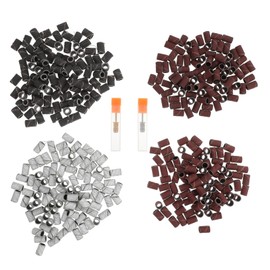 Mikinona Nail Drilling Bits Sanding Bands for Manicure and Foot Care Professional Nail Art Accessories Includes Brown White Black Silver Gold Attachments