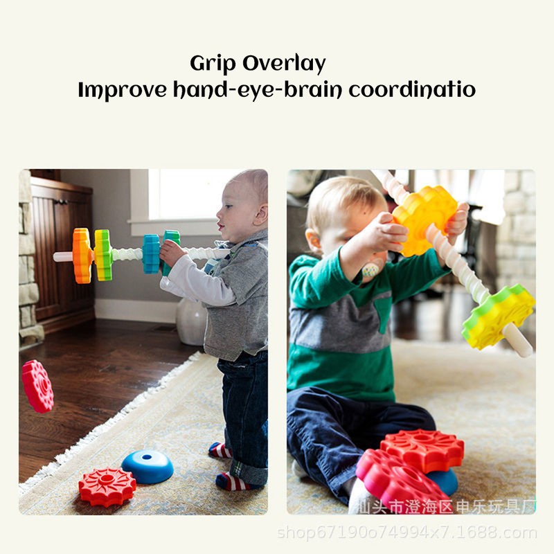 Rotating Stacking Toy for Kids Rainbow Rotating Wheel Toy Fun
