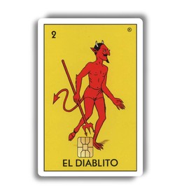 Loteria Custom Decal Credit Card Cover Vinyl Skin Sticker:_El Diablo_Small Chip