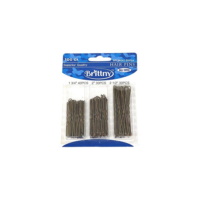 Brittny Hair Pin Bobby Pin Ball Tipped Bronze Assorted Sizes