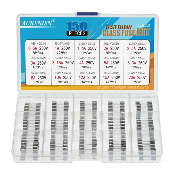 AUKENIEN 15 Value 150 Pcs 0.5A 1A 1.6A 2A 2.5A