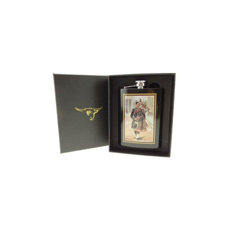 Scottish Piper Design 8oz Hip Flask for Men | Stainless