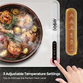 Buffet Food Warmer Mat – Electric Warming Tray Pad with Timer, Silicone Design, Auto Shut-Off, Oven Mitts, 3 Heat Settings – Great for Parties, Countertops & Catering Events