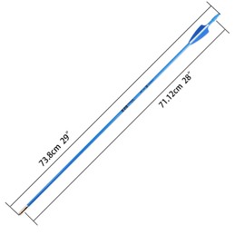 TIGER ARCHERY 28inch Archery Fiberglass Youth Arrows for Recurve Bows- Beginners Adult and Youth Kids Arrows Practice (Pack of 12) (Blue Sharp Tip)