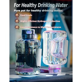 Sxhlseller Hydrogen Water Bottle mit 1.5L Sport Design - Wasserstoff Wasser Generator SPE PEM High Technology Waterionizer, Fitness Wasser Ionisator Flasche für Reisen Fitness Studio zu Hause (Grau)