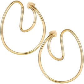 Cruyff Ear Cuffs, Ear Cuffs, Ear Cuffs, Earrings, Hypoallergenic, Large, 3D, For Both Ears, Gold/Silver, Silver