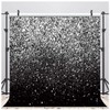 AIIKES 10x10FT Black and Silver Backdrop Silver Flash Backdrop Silver