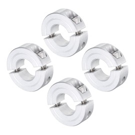 sourcing map 4pcs Double Split Clamp-On Shaft Collar for 5/8" Shaft, Two-Piece Clamping Collar, 1-5/16" OD, 7/16" Thickness, Aluminum Alloy Set Screw Split Collar Clamp