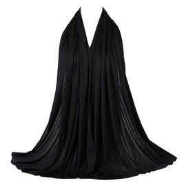 London Scarfs PREMIUM QUALITY BIG SIZE JERSEY HIJAB SCARF SHAWL SUPER STRETCHY MAXI LYCRA WRAP (BLACK STRIPE JERSEY)