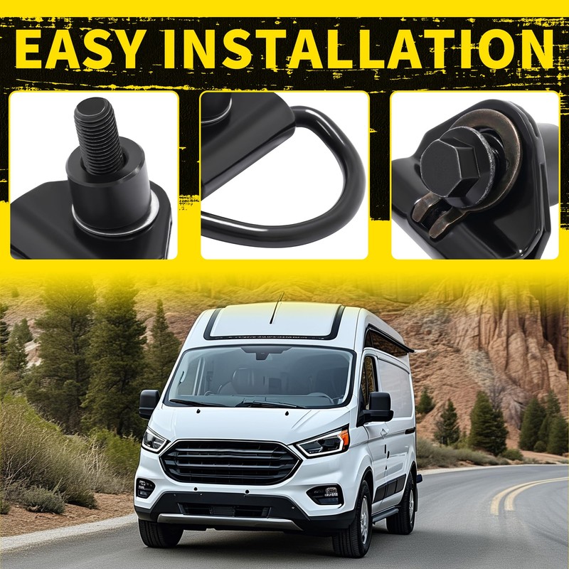 KUAFU 2Pcs Cargo D-Hooks Compatible with 2015-2024 Ford Transit 150