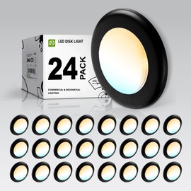 ASD 24 Pack LED Disk Lights 6 Inch, 15W 5CCT 2700K-5000K 1245LM CRI90+, Dimmable Flush Mount Ceiling Light Fixture, Low Profile Surface Mount Disc, Junction Box or Recessed Can Install, UL Energy Star
