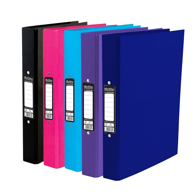 ED Pukka A4 Glossy 2-Ring Binder Files School Work Office