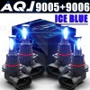 AQJ 9005 9006 LED Headlights*4 Kit Combo Bulbs 8000K Blue