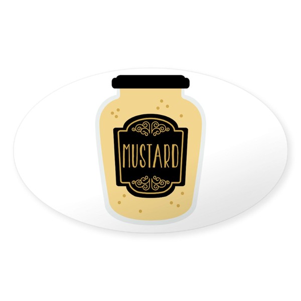 CafePress Mustard Jar Sticker Oval Car Bumper Sticker(10-Pack)