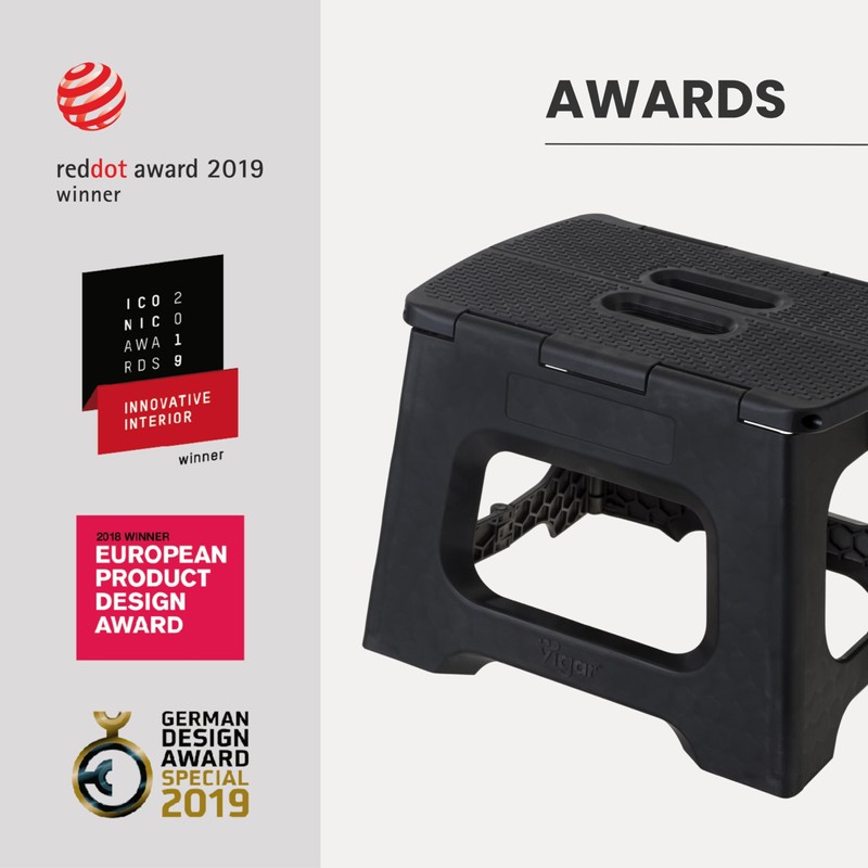 Vigar Compact Step Stool Foldable, 9-inch Step Stools for Adults