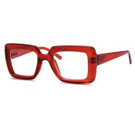 Eyekepper Square Design Eyeglasses for Women Stylish Glasses - Red +0.00