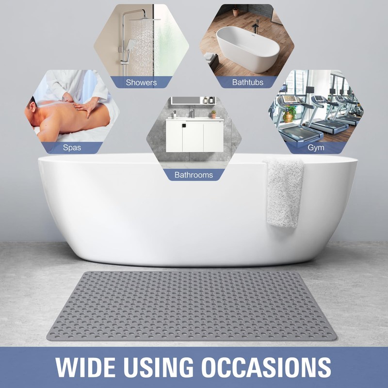OTHWAY Large Shower Mat, 47"x 32" TPE Shower Mat Non