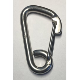 US STAINLESS 2 Pieces Stainless Steel 316 Spring Hook Carabiner 3/8" (10mm) Marine Grade Safety Clip