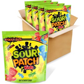SOUR PATCH KIDS Soft & Chewy Candy, Family Size, 4 - 1.8 lb Bags