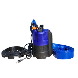 Professional EZ Travel Collection Submersible Water Pump with 25-Foot Hose and Optional Base, Pool Cover Water Drain Pump with Manual On/Off or Auto Mode, Sump Pump for Basements, Hot Tubs and More