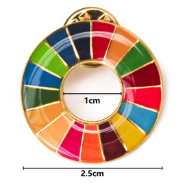 Light SDGs Badge, 1.0 inches (25 mm), Anti-peel, Round Surface, 3D Feel Pin Batch, Vibrant Clasp Included
