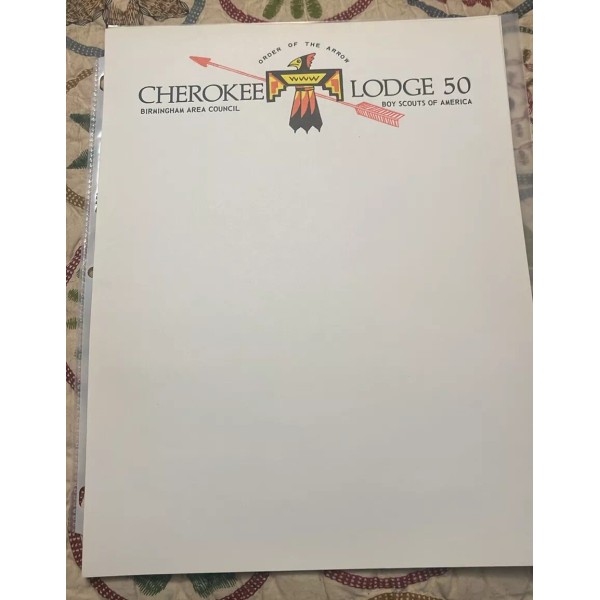 Lodge Cherokee 50 sheets (5) of 1960-70’s stationary
