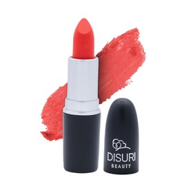 DISURI Beauty Matte Bullet Long Wear Lipstick - Vegan and Cruelty-Free - Smudge and Waterproof Matte Lipstick with Moisturizing Formula - All Day Comfort - (Fiery Coral #10)