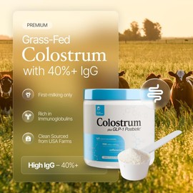 Prime Powders® Colostrum Powder with Akkermansia Probiotic, High IgG, Grass-Fed, Gut Lining & Immune Support, Growth Factors, Maximum Absorption, Unflavored Supplement (90 Servings)