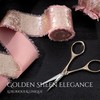 Keypan Rose Gold Chiffon Ribbon, Shimmery Gold Silk Ribbon Frayed