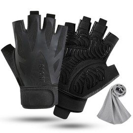 WOTOW Workout Gloves for Men & Women, Breathable Gym Gloves with Thick Padding & Non-Slip Grip, Lightweight Weight Lifting Gloves with Wrist Support for Cycling Climbing Rowing