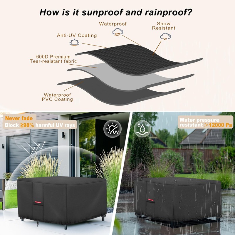 Porch Shield Fire Pit Cover - Waterproof 600D Heavy Duty