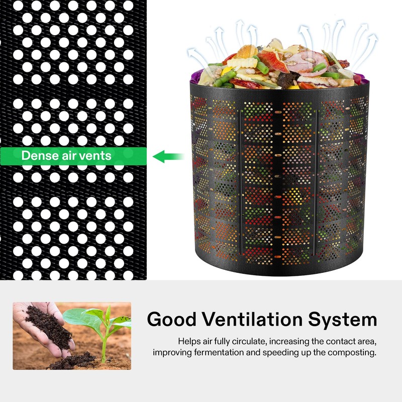 VIVOSUN 220 Gallon Outdoor Compost Bin, Expandable Composter, Easy to
