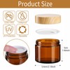 24 Pack 2 oz Amber Glass cosmetic Jars with Woodgrain