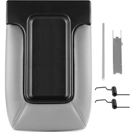 LUJUNTEC Center Console Armrest Latch Lid Repair Kit fits for 01-07 For GMC Sierra Silverado Lid Armrest Lid Kit Grey