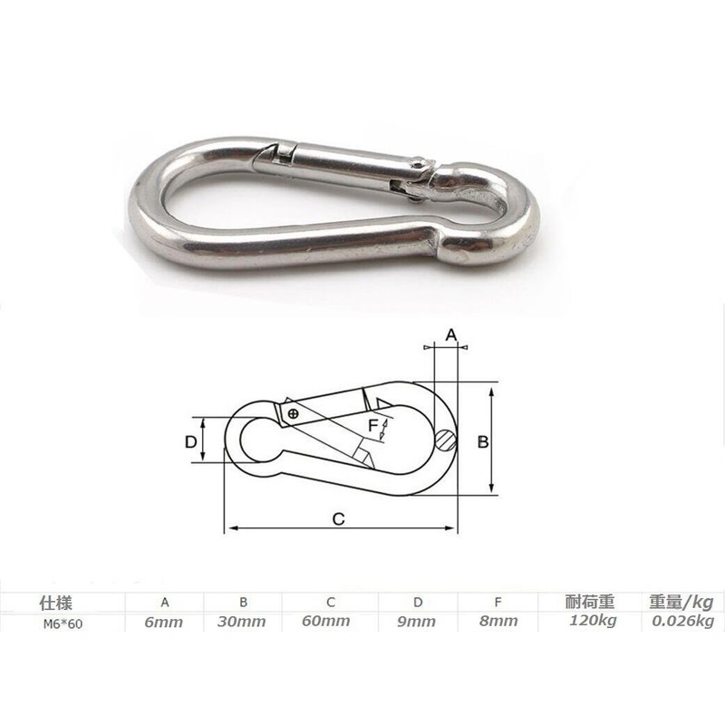 Spring Snap Stainless Steel Set of 10 Snap Spring Hooks