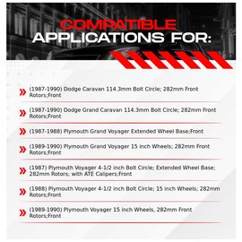 R1 Concepts Front Brake Rotor Kit |Brake Rotors| Brake Disc|fits 1987-1990 Chrysler Town & Country; Dodge Caravan, Grand Caravan; Plymouth Grand Voyager, Voyager