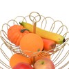 2 Tier Fruit Bowl Modern Nordic Design Geometric Detachable Gold