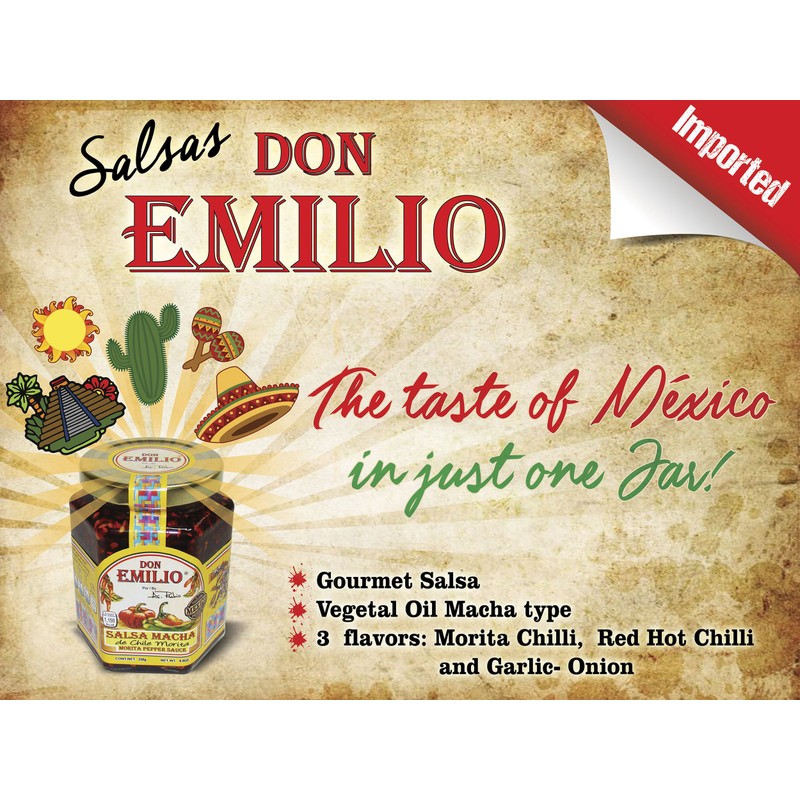 3 pack Salsas "Machas" Don Emilio 9 oz each (Árbol