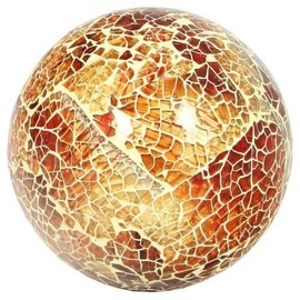 Glass Mosaic Ball in Orange (Large) 13cm