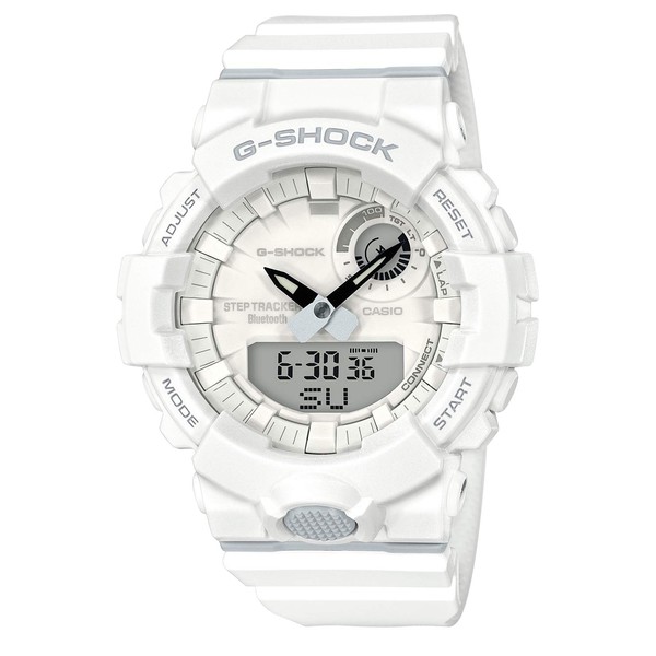 Casio GBA-800-7AJF G-Shock Wristwatch, Pedometer, Bluetooth, Men's, White, Dial color - white, G-SHOCK Single Item