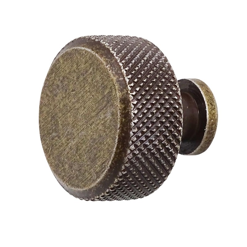 Decoranddecor Amelia Knurled 35mm Round Kitchen Cabinet Furniture Knobs Aluminium