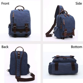 TELOSPORTS Canvas Crossbody Bag Sling Bag Messenger Bag for Men Women Shoulder Bag Crossbody Sling Backpack Travel Rucksack