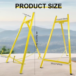 Metal Easel Stand, 16.5" x 8.7" x 4.3" Modern Metal Tripod Plate Stand with Chain Support, Table Top Easel Stand for Mirror, Wedding Display Picture, Board, Platter, Book, Photo