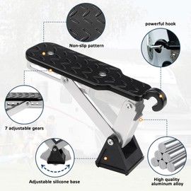 FAELNK Car Door Step Running Boards Folding Car Door Pedal with Buffer Cushion Adjustable Universal Super Long Car Door Step 250 kg Load Capacity for SUV/RV/Truck