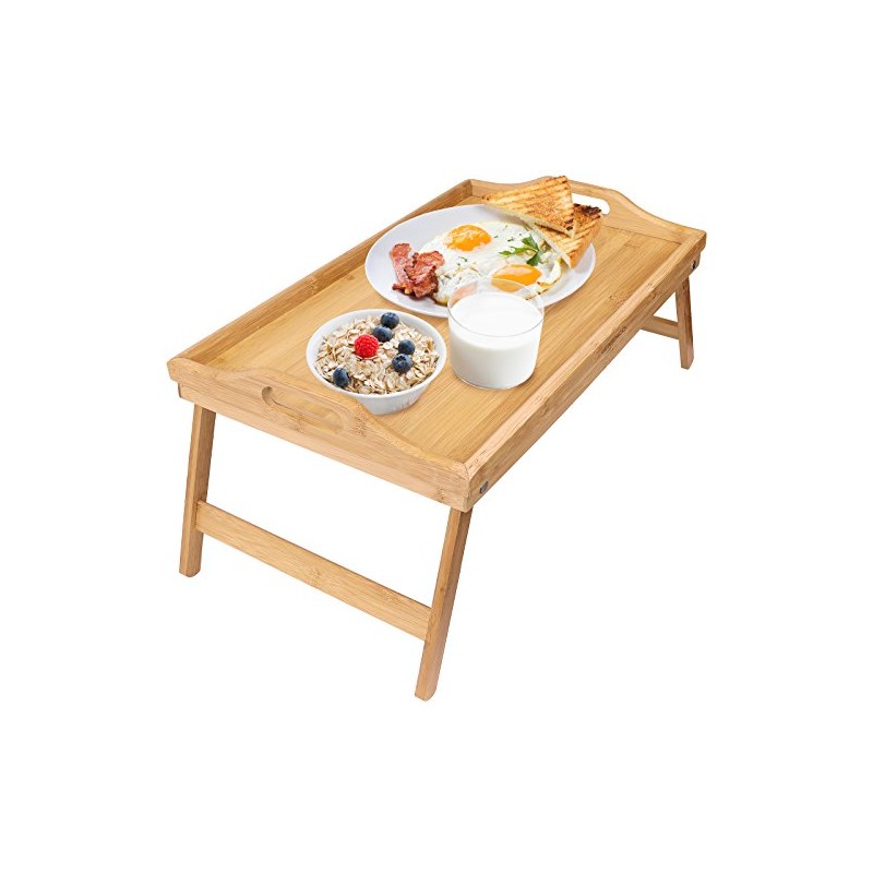 Greenco GRC2547 Foldable Breakfast Table, Laptop Desk, Bamboo