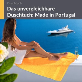 Lashuma Premium Bath Towel 70 x 140 cm Yellow Apricot Linz Terry Cloth Lady Shower Towel 100% Cotton