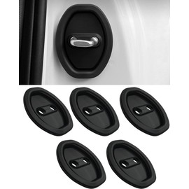 Black Car Door Lock Cover for Honda New WR-V WRV DG5 R5.3~ Fit Door Striker Cover Protector Shock Absorption Noise Reduction Rust Prevention Pack of 5